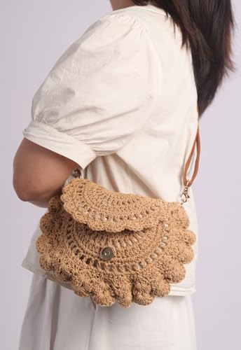 Sither Crochet Bags for Women Summer Beach Mesh Medium Crescent Bag Handbags Knit Hollow Hobo Bag for Gift2