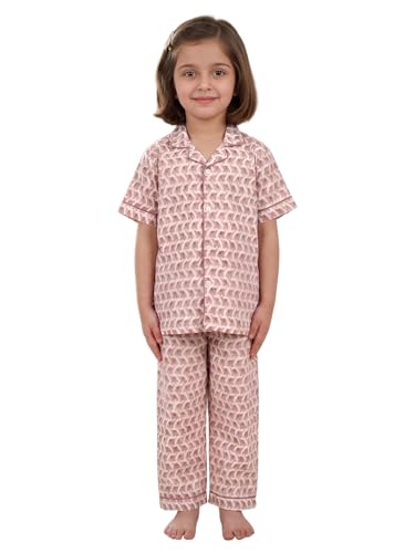 Image of POLKA TOTS 100% Pure Cotton Half Sleeve Night Suit for Kids, Girls & Boys | Cotton Pyjama Set | Unisex Night Dress for Children | Night Suit for Girls |Sleepwear for Kids | Winter Night Dress for Boys