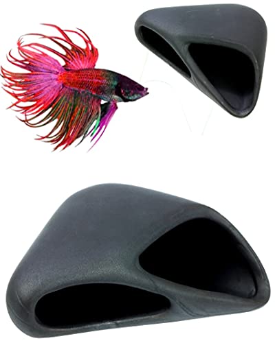 Corisrx Fish Aquarium Cave Decorations - Smooth Ceramic Fish Hide Fish House, Meteorite Like Leopard Gecko Lizard Reptile Hide Basking Rock, Betta Fish Tank Hideout Terrarium Decor - Aquarium Rocks Corisrx Fish Aquarium Cave Decorations - Smooth Ceramic Fish Hide Fish House, Meteorite Like Leopard Gecko Lizard Reptile Hide Basking Rock, Betta Fish Tank Hideout Terrarium Decor - Aquarium Rocks