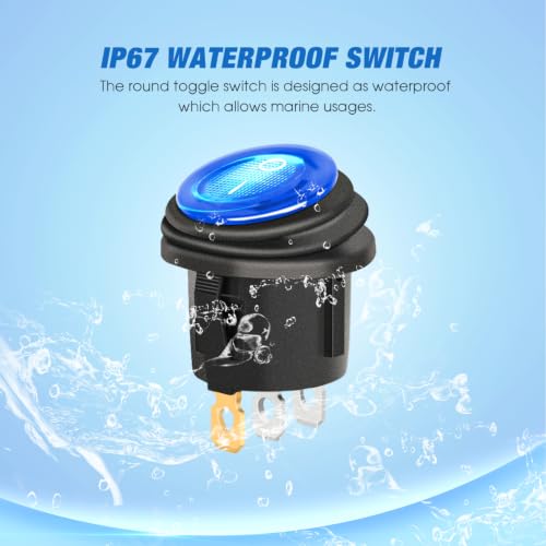 Image of Nilight 5 Gang Rocker Switch Panel IP67 Waterproof 12V /24V On /Off Blue