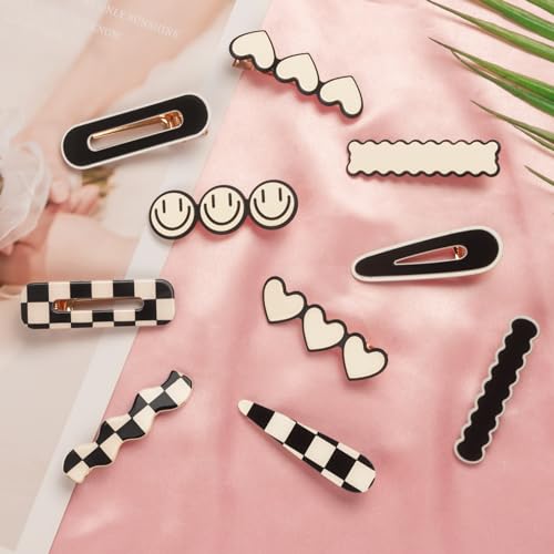 Gingbiss BLACK WHITE CHECKER HAIR CLIPS 18 Pcs Hair Clips For Women Girls, Black White Checker Cute Hair Barrettes thumb #6