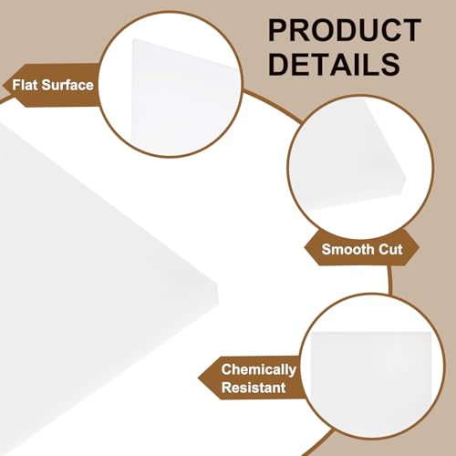 Image of MECCANIXITY 4PCS HDPE Plastic Sheet 3 /4 inch Thick, 4 inch x 12 inch High Density Polyethylene Plastic Blocks, HDPE Cutting Board for DIY, Home Floor Improvement, White
