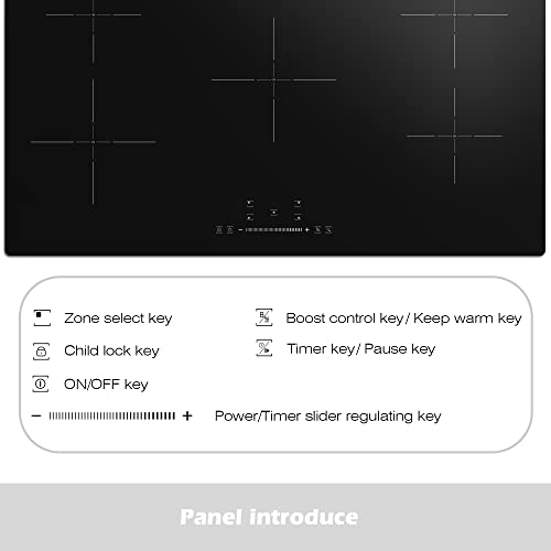 Singlehomie 36 Inch Induction Cooktop With 5 Boost Burners, Built-In Electric Stove Top Hob, 9 Power Levels, Sensor Touch Control, Child Safety Lock, 1-99 Minutes Timer, 240V #TOP5