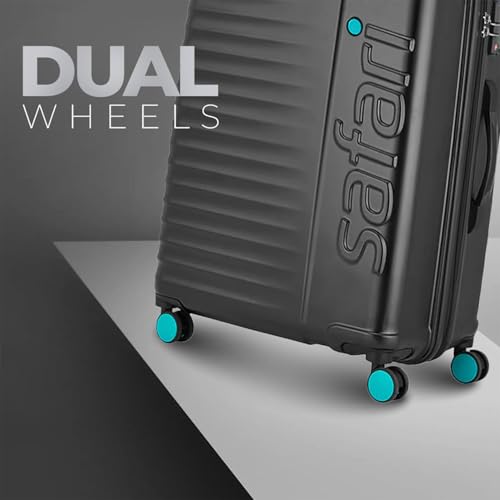 Image of Safari Ignite 8 Wheels 71 Cms Medium Cabin Trolley Bag Hard Case Polycarbonate 360 Degree Wheeling System Luggage, Trolley Bags for Travel, Suitcase for Travel, Black