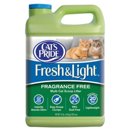 Cat's Pride Fresh & Light Premium Clumping Fragrance-Free Scoopable Cat Litter (2 Case - 15 lb)