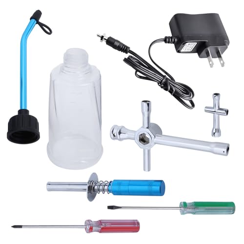 FriHobby Nitro Starter Kit-Nitro Igniter (Support AA Battery) with RC Glow Plug Driver/Fuel Tank/Charger/Hex Cross Wrenches, fit Monster Truck Off Road Buggy RC Nitro Car Airplane Boat