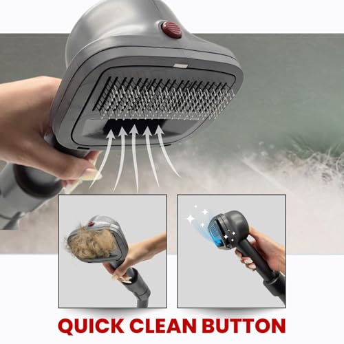 Image of Pet Hair Grooming Brush Vacuum Attachment for Dogs, Cats with Vacuum Extension Hose up to 3.5M - Compatible with Miele, Shark Rocket HV322, HV301, HV371, Rotator NV501, Navigator NV350 Series & More