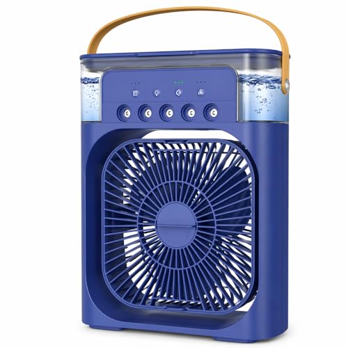 Image of Drumstone 𝟏𝟓-𝐘𝐞𝐚𝐫 𝐋𝐨𝐧𝐠-𝐋𝐢𝐟𝐞 𝐖𝐚𝐫𝐫𝐚𝐧𝐭𝐲,Portable USB Mist Fan with Water Tank, 3 Airflow Settings, Compact Table Fan for Desk, Bedroom, Study Room and Office Use