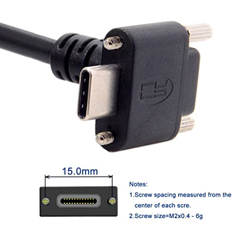 chenyang UC-128 USB 3.1 Type-C Dual Screw Locking Down Up Angled to Standard USB3.0 Data Cable 90 Degree for Camera (500cm) - Image 4