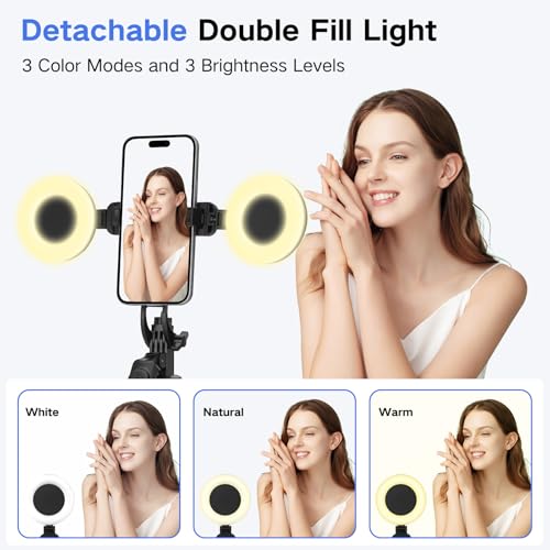 Handy Stativ Vlogging-Kit for iPhone/Android,180cm Selfie Stick mit 2 Fülllich und Kabellosem Mikrofon,Tripod Handy Stativ für Smartphone,Tiktok/YouTube Starter-Kit 2