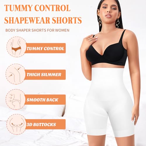 Image of Werena Shapewear Shorts Tummy Control for Women High Waisted Body Shaper Underwear Slimming Slip Shorts Under Dresses