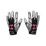 Under Armour Boys' F8 Novelty Football Gloves , Black (002)/High-Vis Yellow , Youth Small