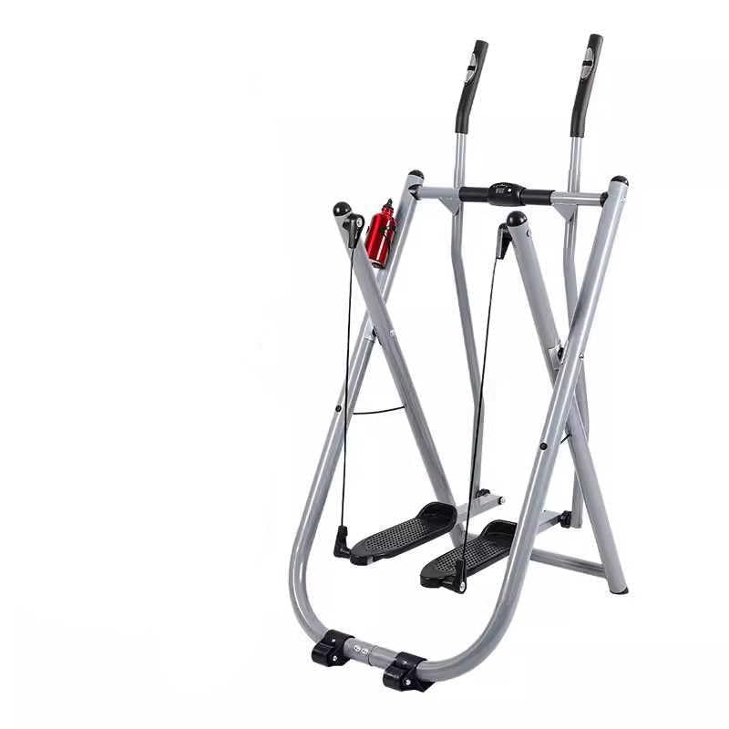 Bicicleta elíptica plegable – Max 119.7 kg 5 niveles de resistencia cardiovascular entrenador para gimnasio en casa, color plateado