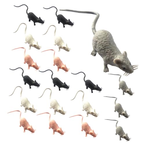 Didiseaon 24 Pvc Miniatur Mausfiguren Lebensecht Garten Dekoration Tisch Und Hof Ornamente Farbig (schwarz Weiß Grau Rosa