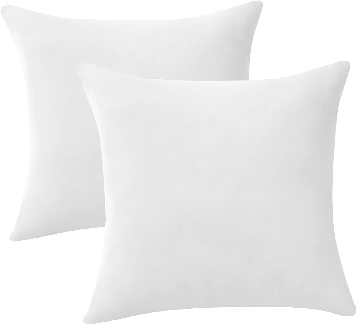 Mr. Ye Throw Pillow Inserts Cushion Inserts 18x18 Inches Down Alternative Decorative Pillow Inserts Fluffy Square Form Sham Stuffer for Sofa, Bed and Couch, Set of 2, White