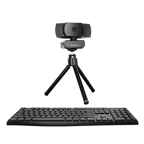 Macally 2.4G Wireless Keyboard an a 1080P Webcam, Enjoy Clear Streaming