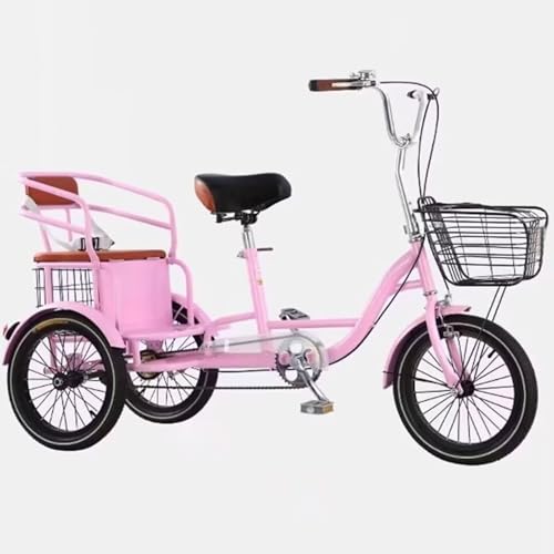 LSQXSS 16-Zoll-Dreiräder mit Fußpedalen, Cruiser-Dreirad für Erwachsene und Kinder, Tandem-Dreiräder mit Rücksitz, 3-Rad-Fahrräder zum Abhängen und Reisen, Vorder- und Hinterradbremsen LSQXSS 16-Zoll-Dreiräder mit Fußpedalen, Cruiser-Dreirad für Erwachsene und Kinder, Tandem-Dreiräder mit Rücksitz, 3-Rad-Fahrräder zum Abhängen und Reisen, Vorder- und Hinterradbremsen