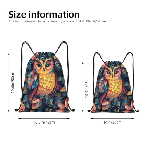 Drawstring Backpack Sports Gym Bags Draw String Bag for Women Men Color owl pattern Drawstring Bags Sackpack2