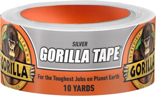 Image of Gorilla Tape,1.88 in x 10 yd,Silver - Duct,Utility,Triple Layer Strength,Indoor & Outdoor,Weather Resistant Shell,(Pack of 6)