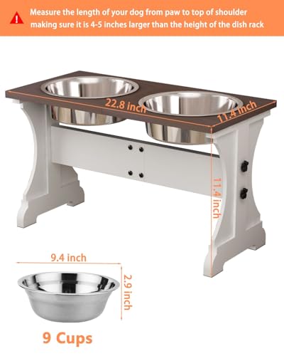 Piskyet Elevated Dog Bowlsfarmhouse Dog Bowls Stand Raised Dog Bowl with 2 Stainless Steel Wooden Dog Bowls8 Cups 138h80 Oz Bowlfarmhouse Style  Cucciolini Doodles Piskyet elevated dog bowlsfarmhouse dog bowls stand raised dog bowl with 2 stainless steel wooden dog bowls8 cups 13 8h 80 oz bowl farmhouse style   cucciolini doodles