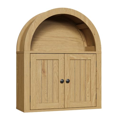 Image of ChooChoo Arched Wall Cabinet, Double Door Medicine Cabinet with Shelf