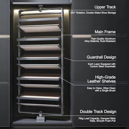 Étagère à chaussures en acier avec tubes intégrés structure rotative solide