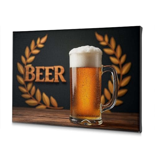Toile bière givrée pour baptême et décoration murale de salle de bain
