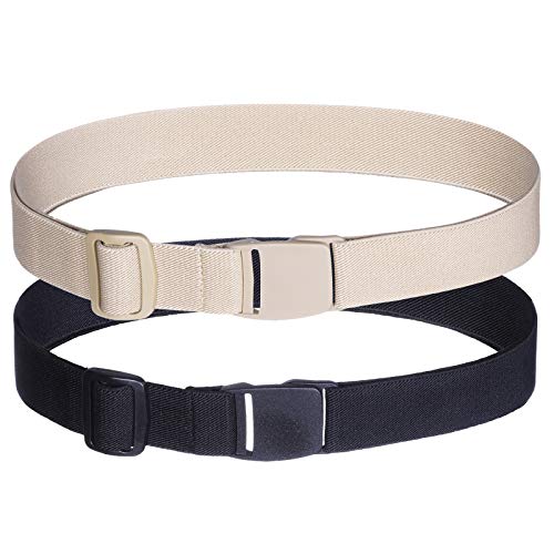 AWAYTR Frauen Unsichtbar Elastischer Gürtel - Einstellbar Strecken Gürtel Keine Show Web Gürtel für Herren (Stil 2-Schwarz/Khaki)