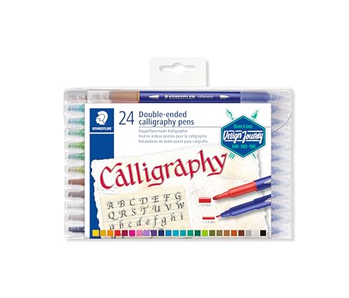 Feutres de calligraphie Staedtler Calligraph Duo étui de 24 couleurs