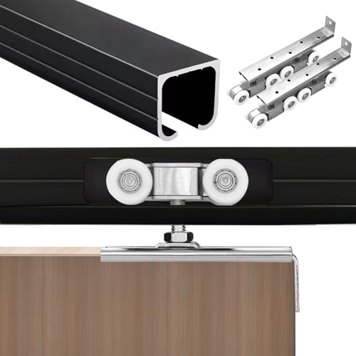Système de rail de porte de grange en aluminium coulissant robuste pour cloison suspendue