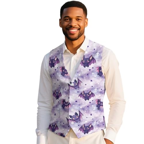Fashion Halloween Vest for Men Slim Fit Men's Halloween Suit Vest for Party Pumpkin Waistcoat with Pockets2