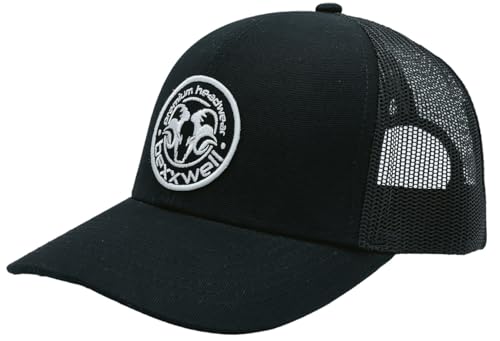 Casquette trucker noire à logo et ajustement optimal, finitions soignées premium