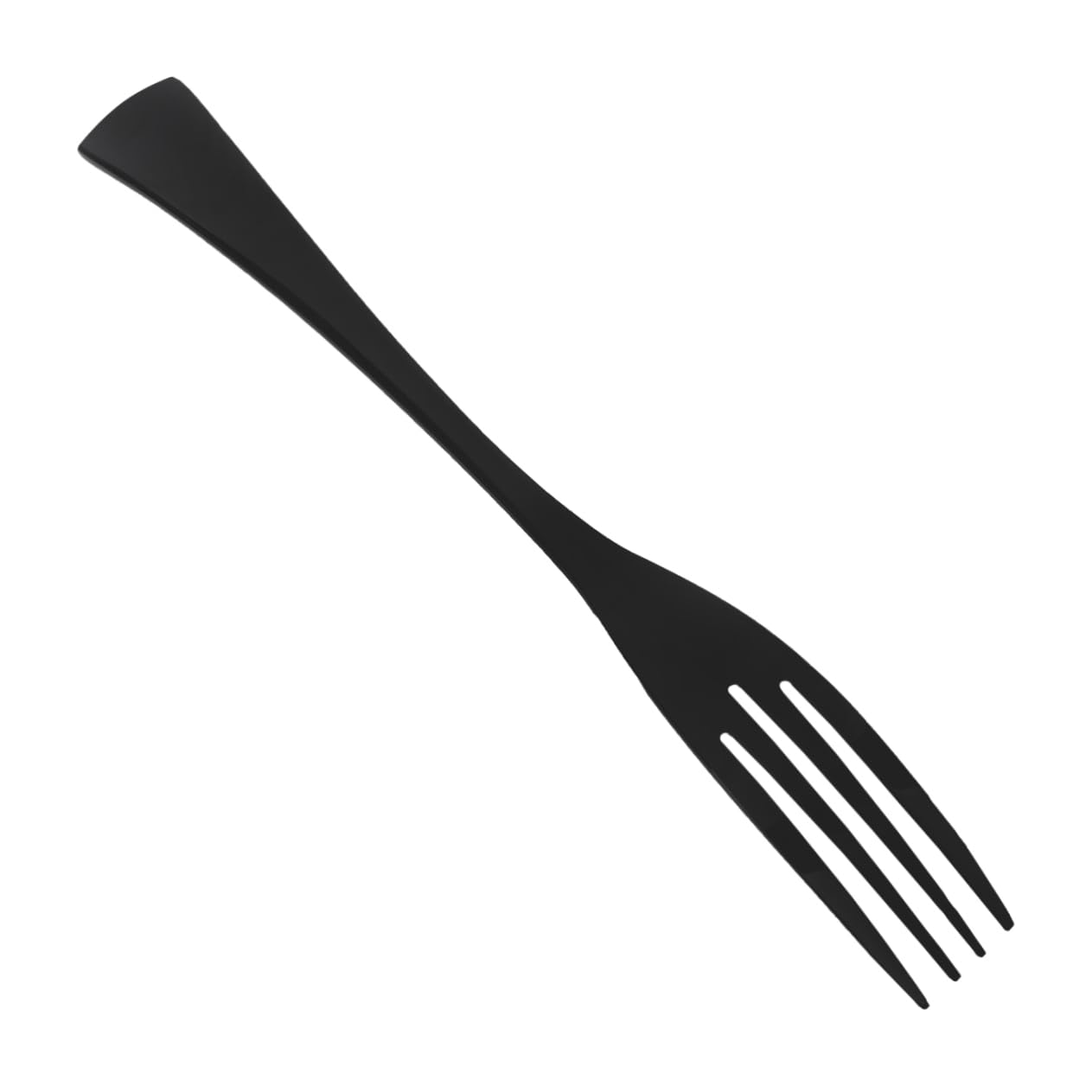 HOLIDYOYO Hotel Tableware Salad Forks Stainless Steel Lightweight Black Mirror Polished Surface Fork