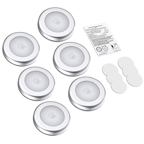 Image of AMIR Upgraded 3.15 inch Motion Sensor Light, Cordless Battery-Powered LED Night Light, Stick on Closet Lights Stair Lights, Puck Lights for Hallway, Bathroom, Bedroom, Kitchen (Warm White - Pack of 6)