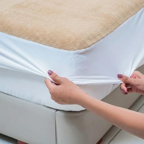 Image of Next Space - Waterproof - Hypoallergenic Mattress Protector, PVC-Free, Easy Wash, Absorbent and Breathable (Fawn, 60x78)