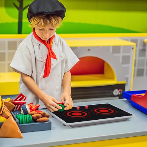 Totority Kids Play Kitchen Appliance Toy Realistic Induction Stove with Sound & Light Play Kitchen Stove Top for Toddlers Portable Pretend Burner for Indoor Outdoor - Image 8