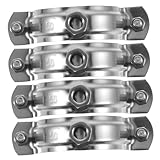 Happyyami 4pcs Heavy Duty Stainless Steel Clamp for Water Pipe Bracket Pipe Fixing Clips Durable Leak Tube Support for Garden Irrigation and Industrial Use