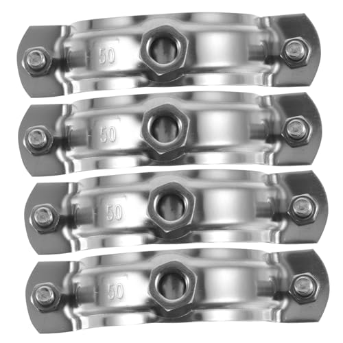 Happyyami 4pcs Heavy Duty Stainless Steel Clamp for Water Pipe Bracket Pipe Fixing Clips Durable Leak Tube Support for Garden Irrigation and Industrial Use