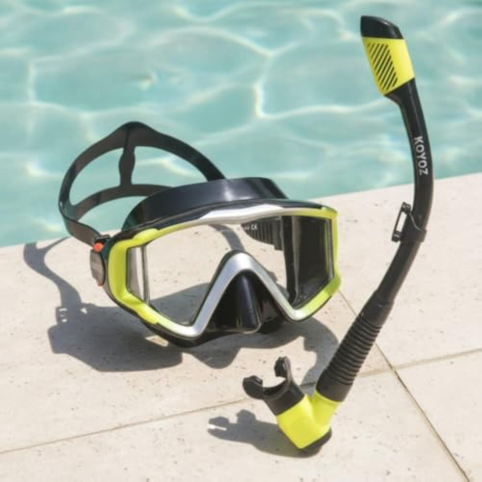 Wide-View Snorkeling Set Adjustable Diving Mask with Snorkel