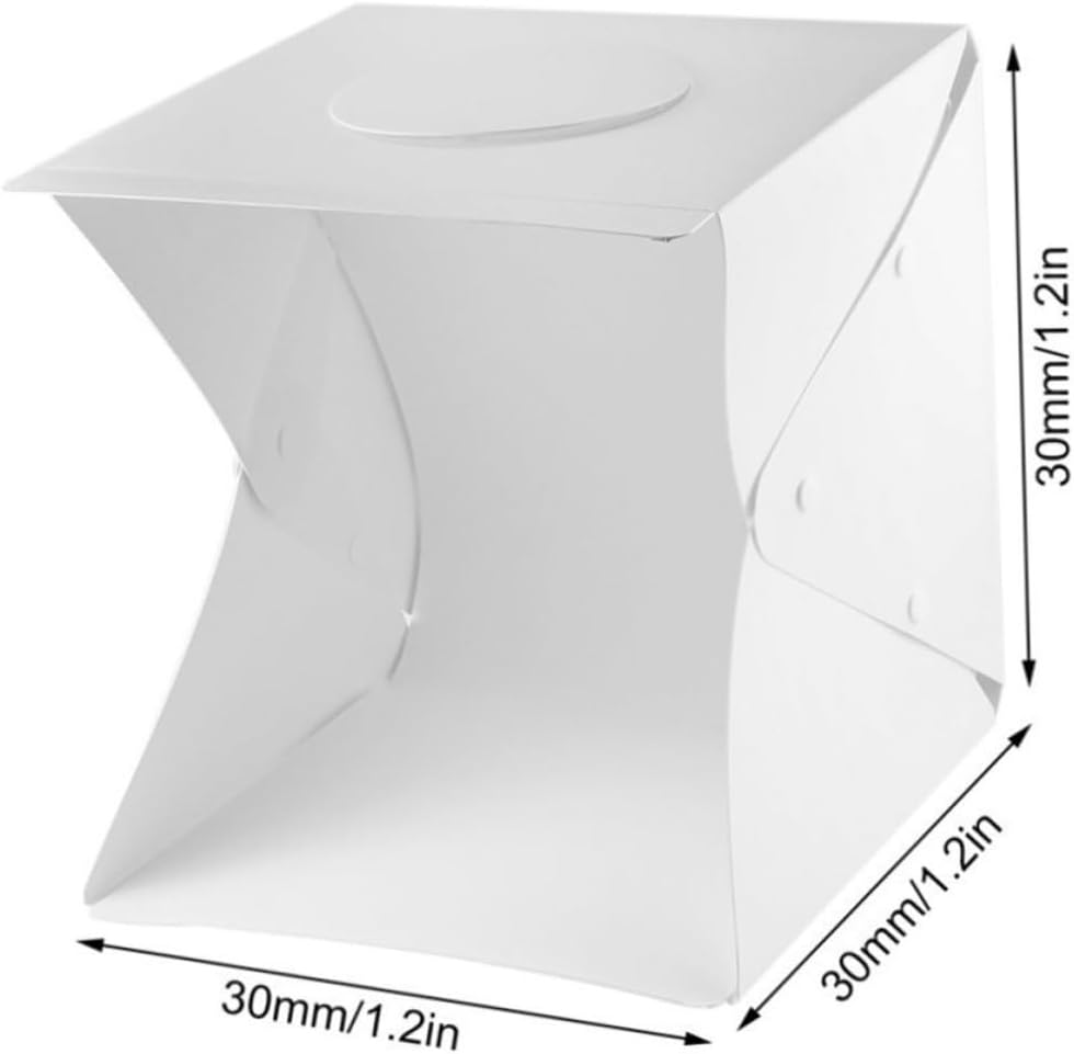 Portable Photography Light Box Tent Kit with 30cm Mini LED Soft Light Dual Color Backdrops Black White for Jewelry and Product Studio