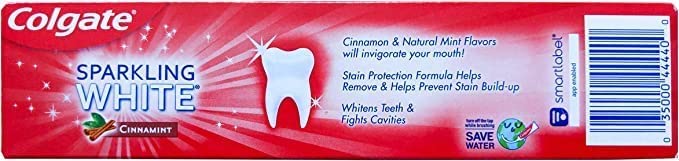Miniatura 4 de Colgate Sparkling White Cinnamint 4.0 onzas (paquete de 2) pasta de dientes