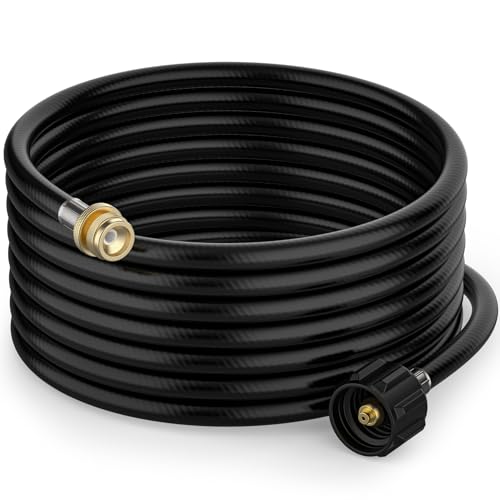 onlyfire 12 FT Propane Tank Convert Adapter Hose Replacement for QCC1 / Type1 LP Gas Tank, 1 lb to 20 lb Converter fit for Weber Q, Blackstone Grill, Buddy Heater, Griddle, Coleman Stove