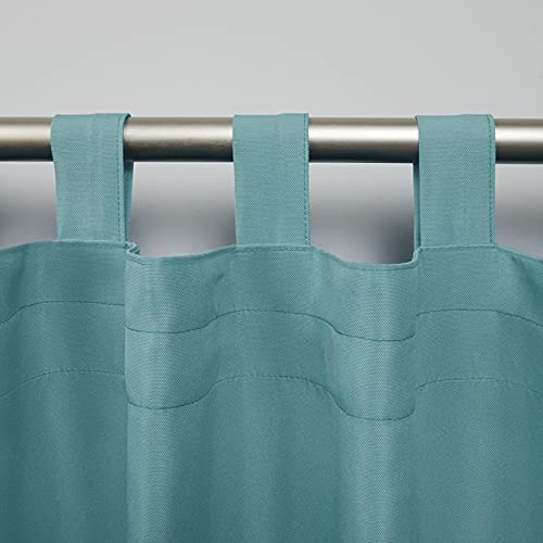 Exclusive Home Cabana Solid Indoor/Outdoor Light Filtering Hook-and-Loop Tab Top Curtain Panel Pair, 54"x96", Teal - Image 3