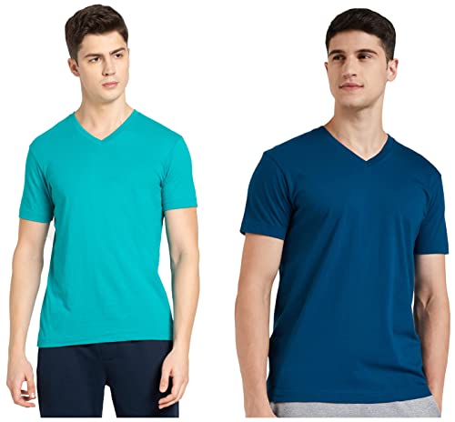 Image of Jockey Men Regular Fit V Neck Half Sleeved T-Shirt (Pack of 2)