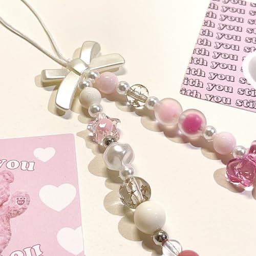 Image of Beaded Camera Wrist Strap Cute Digital Camera Charm Lanyard, Phone Wristlet Charms, Phone Chain for Camera