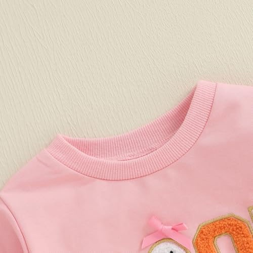 Toddler Baby Girl Halloween Outfit Boo Pumpkin Sweatshirt Crewneck Pullover Tops Long Sleeve Sweater Fall Clothes4