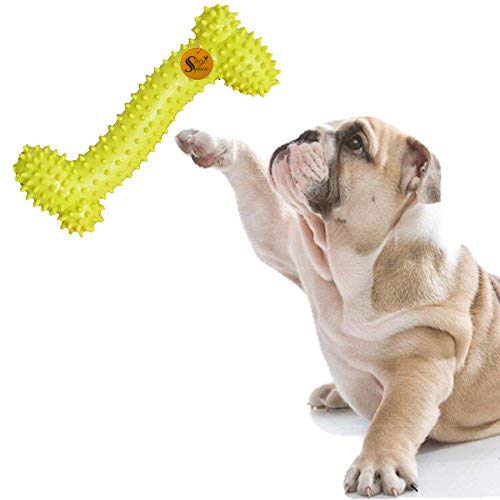 Sage Square Natural Rubber Bone Shape Chew Toy - Durable and Safe for Dogs, Puppies, Cats, and Kittens - Quality and Durability in Every Bite,The Perfect Toy for Chewing and Playtime (Yellow) (B07K8CBJ9P) Amazon Price History, Amazon Price Tracker