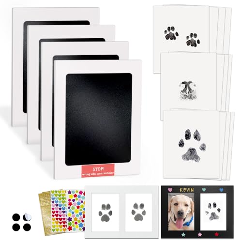 MYPAWLETS Inkless Pet Paw Print Kit,Clean Touch Ink Pad for Dog Paw Prints,Mess-Free Paw Print Stamp Pad for Dogs Cats,Dog Nose Print Kit,Personalized Pet Lover,Dog Mom Gift-4M