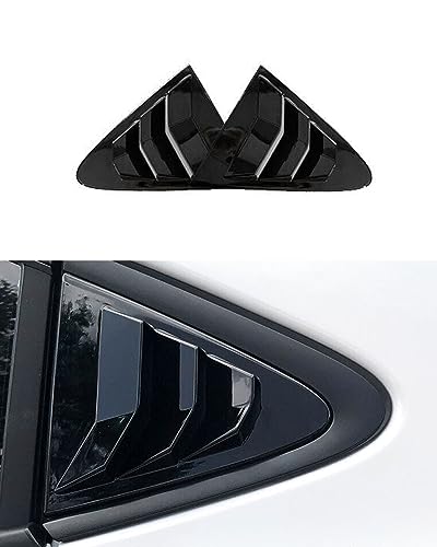 ANUNFRRE Car Accessories Fit for Toyota Corolla 2020 2021 2022 2023 ABS (Bright Black) Exterior Rear Side Quarter Window Louver Decorate Cover Trim Sunshade Cover 2PCS