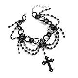 [MISSZYX] ステートメントマルチレゴチックチョーカーファッショナブルな複数のタッセルゴシック愛好家のための十字架とチョーカーネックレス